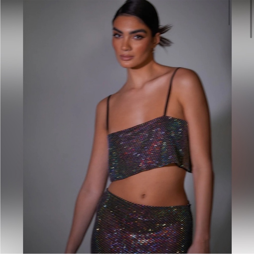 SLA the Label Lia Diamanté top NWT sz M